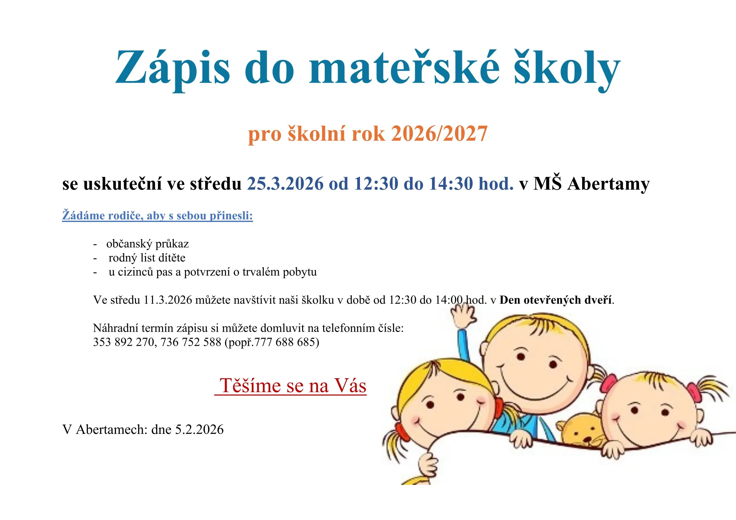 Zápis do MŠ